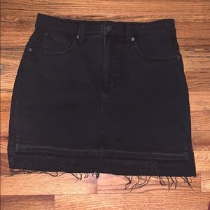 Madewell Black Denim Skirt Step Hem
